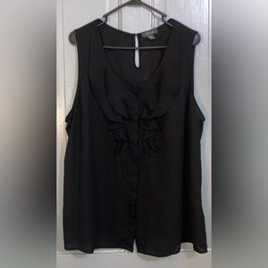 ⚜️'KENNETH COLE REACTION' SLEEVELESS RUFFLED FRONT BLOUSE⚜️